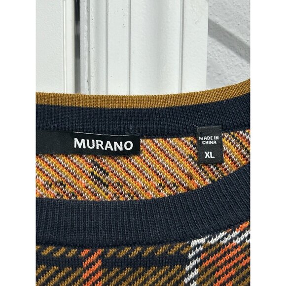 Murano Mens Plaid Sweater Multicolor Crew Neck Sz XL - Picture 5 of 9